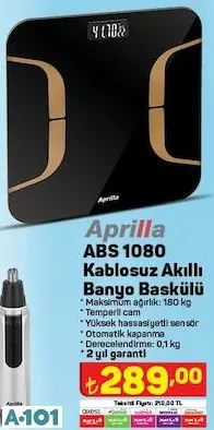 APRİLLA KABLOSUZ AKILLI BANYO BASKÜLÜ APRİLLA KABLOSUZ AKILLI BANYO BASKÜLÜ